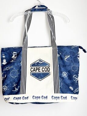Cape Cod Navy & White Nautical Tote Bag